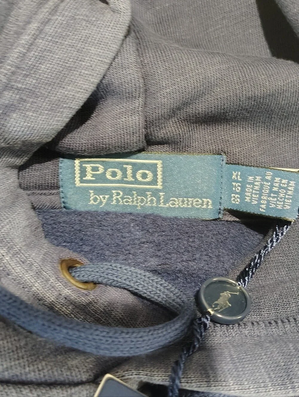 Polo Ralph Lauren Navy Hoodie with Script Logo Size XL NWT